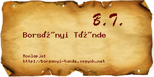 Borsányi Tünde névjegykártya