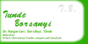 tunde borsanyi business card