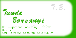 tunde borsanyi business card